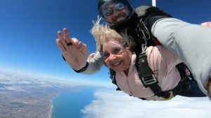 Jackie freefalling from 15000 feet