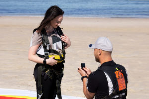 Semaphore Skydiving Marriage Proposal