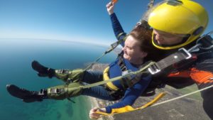 Shirley Elliot Handicapable tandem skydive gliding