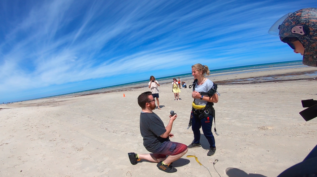 Hayden & Courtney Skydiving Beach Marriage Proposal