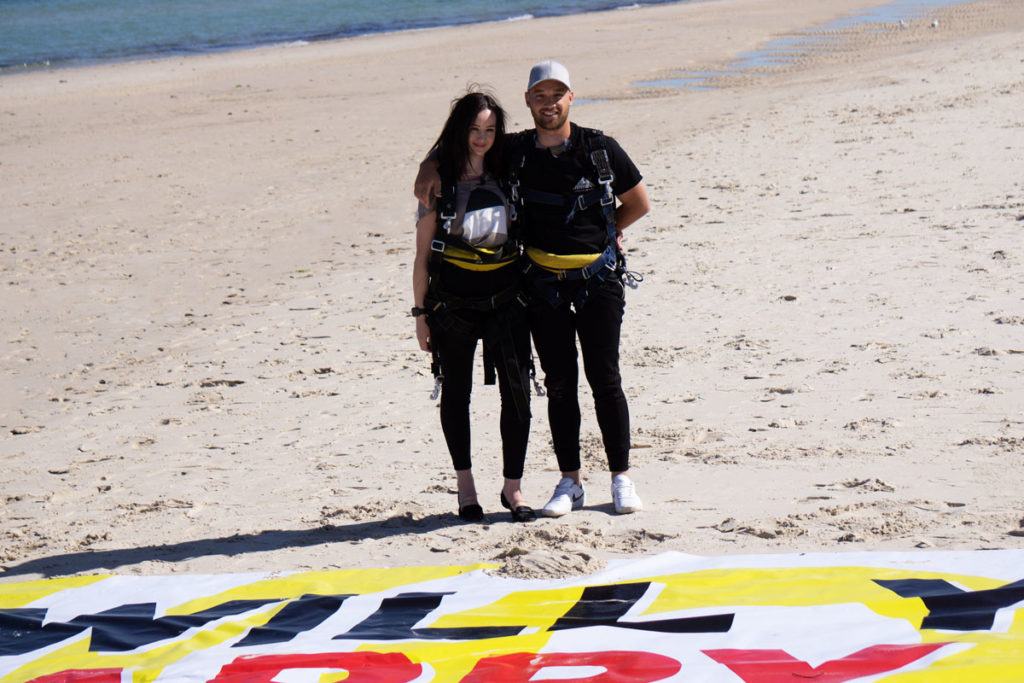 Semaphore Skydiving Marriage Proposal