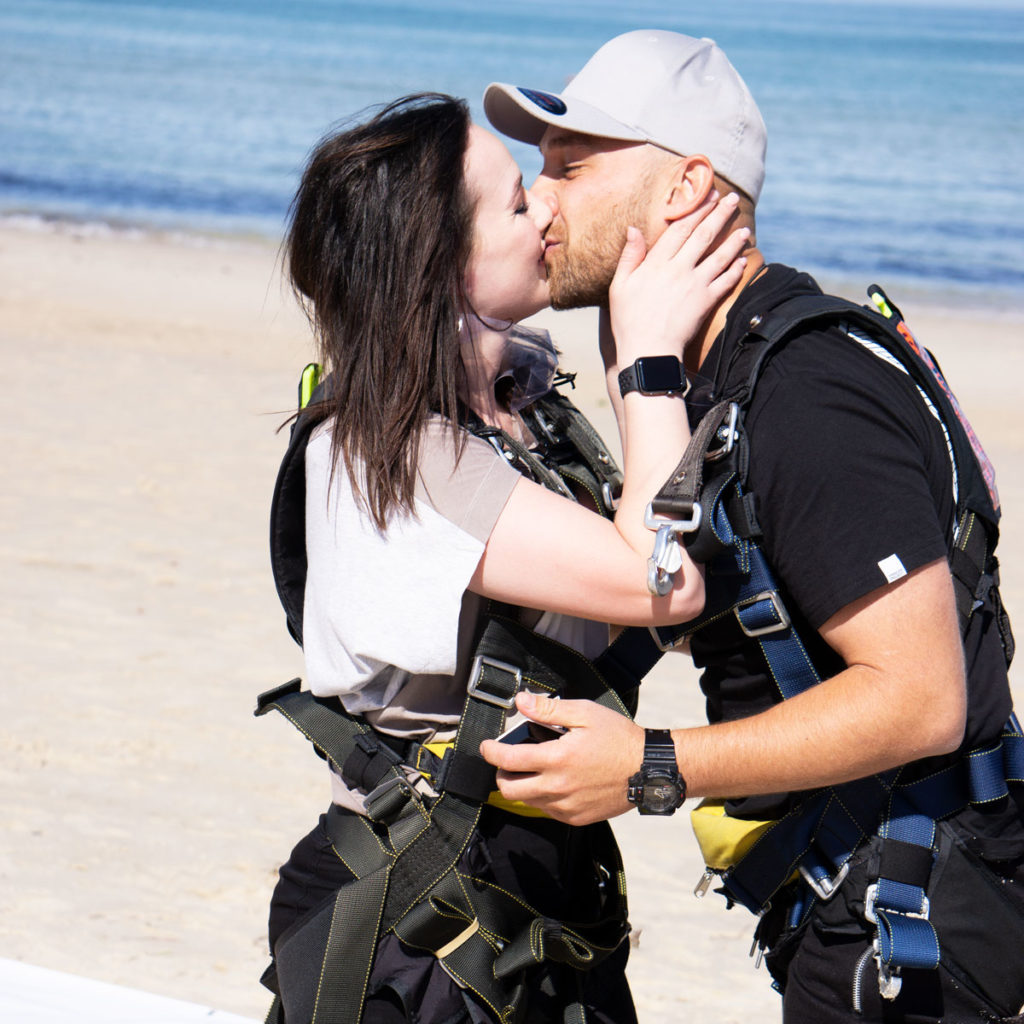 Semaphore Skydiving Marriage Proposal