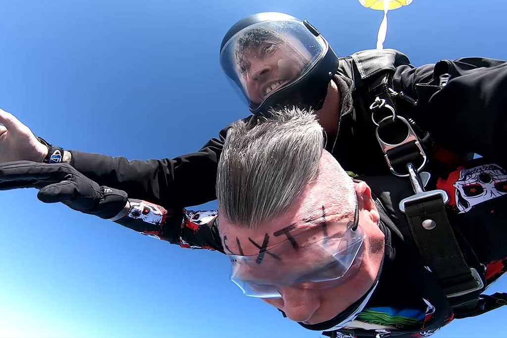 Skydiving on his 60th Birthday